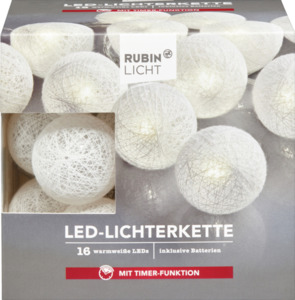 RUBIN LICHT LED-Lichterkette mit Stoffbällen