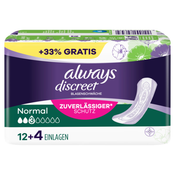 Bild 1 von Always Discreet Inkontinenz Einlagen Normal