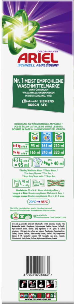 Bild 2 von Ariel Colorwaschmittel Pulver 80 WL