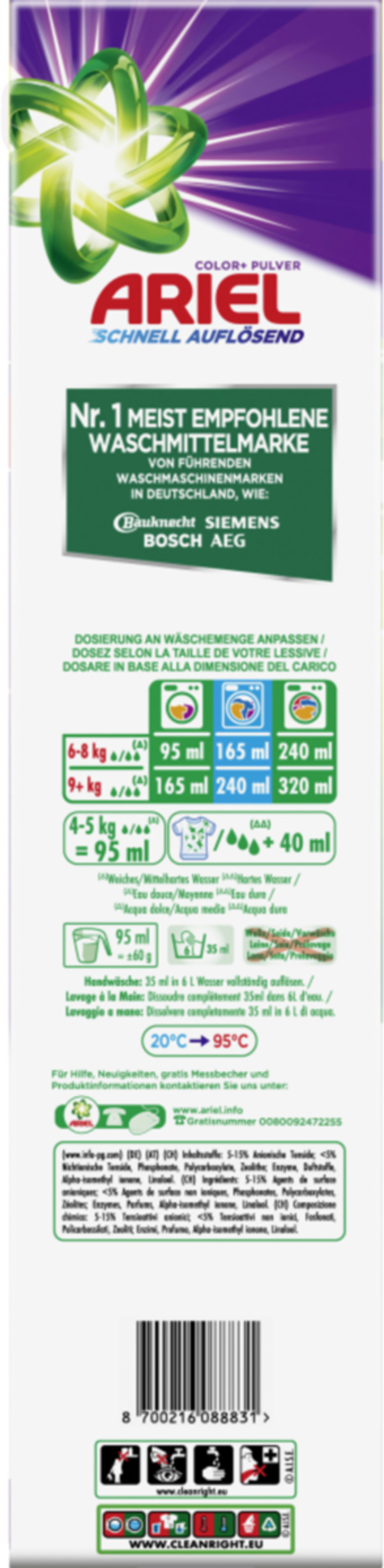 Bild 2 von Ariel Colorwaschmittel Pulver 80 WL