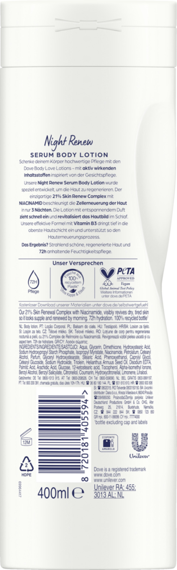 Bild 2 von Dove body love Night Renew Serum Body Lotion