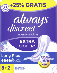 Always Discreet Inkontinenz Einlagen+ Long Plus