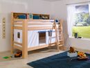 Bild 1 von Relita Etagenbett Jan mit Bücherregal und Vorhang weiß/delfin