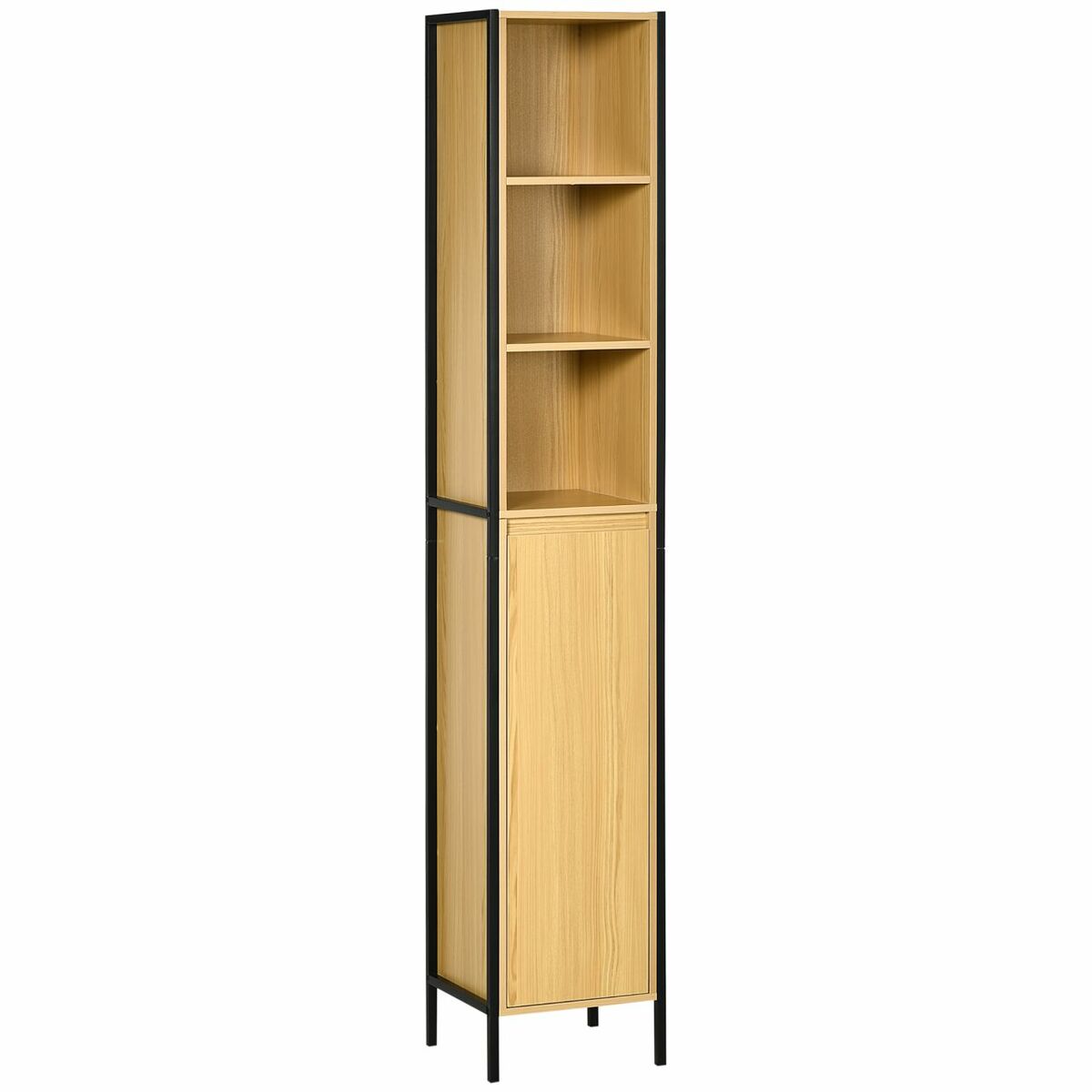 Bild 1 von kleankin Badezimmerschrank, Hochschrank, Badschrank mit Regalen, Eiche