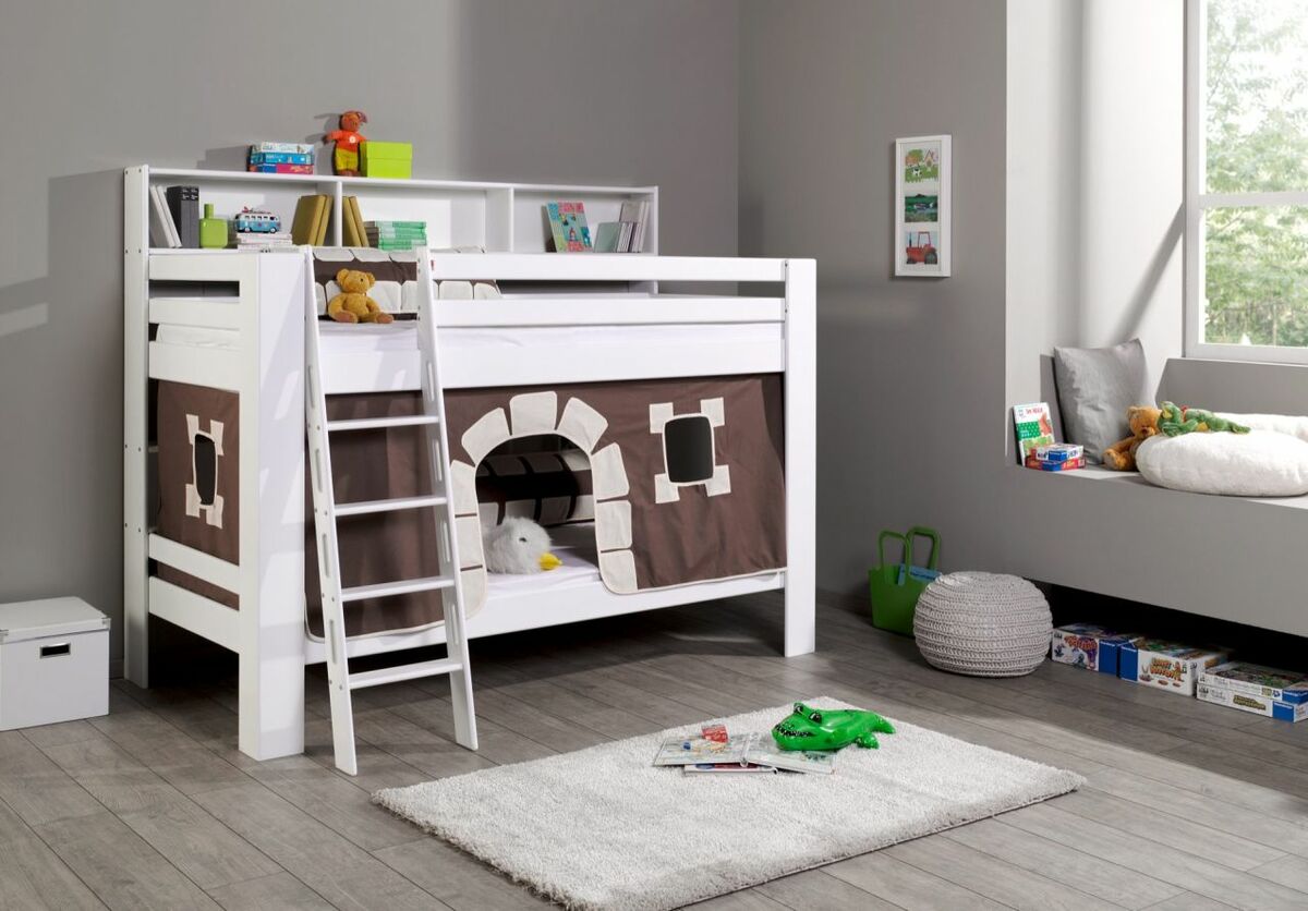 Bild 1 von Relita Etagenbett Jan mit Bücherregal und Vorhang Burg