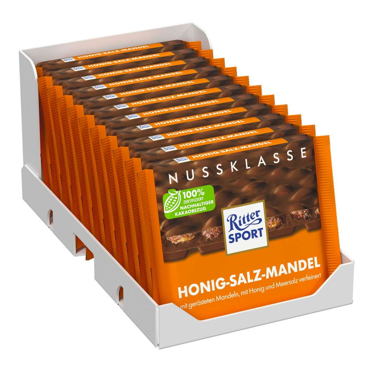Bild 1 von Ritter Sport Nussklasse Honig-Salz-Mandel 100 g, 11er Pack