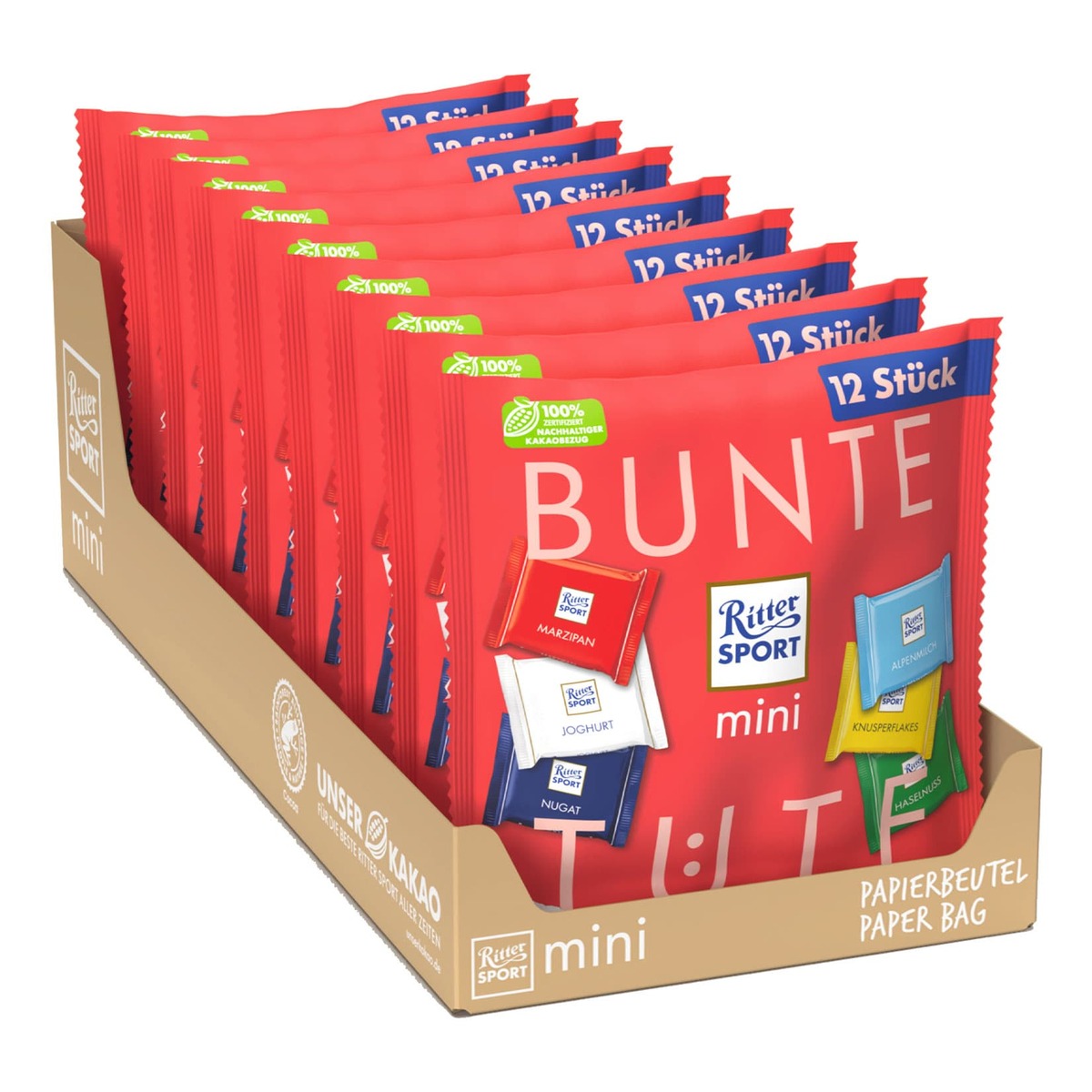 Bild 1 von Ritter Sport mini Bunte Tüte 200 g, 9er Pack