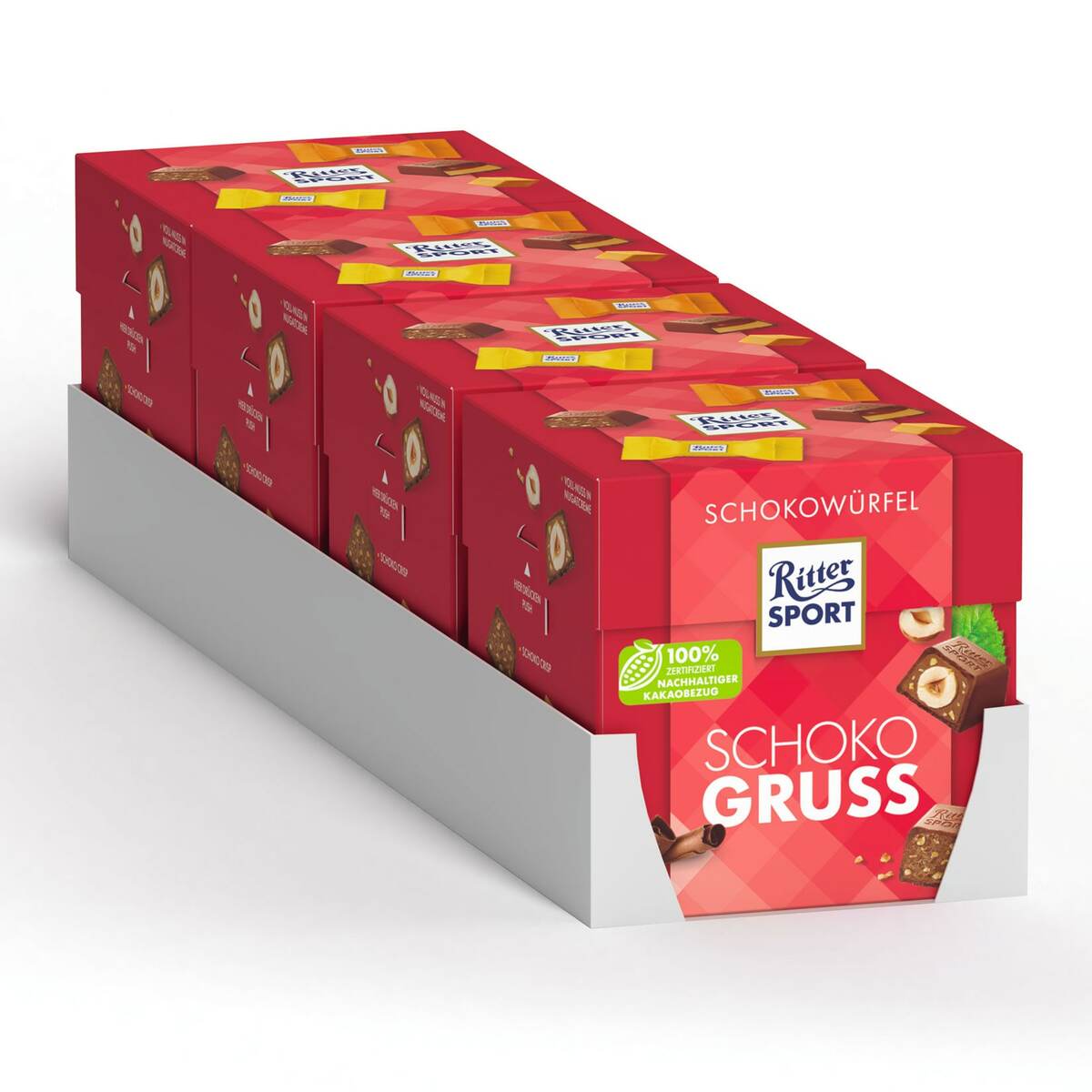 Bild 1 von Ritter Sport Schokowürfel Schoko Gruss 176 g, 4er Pack