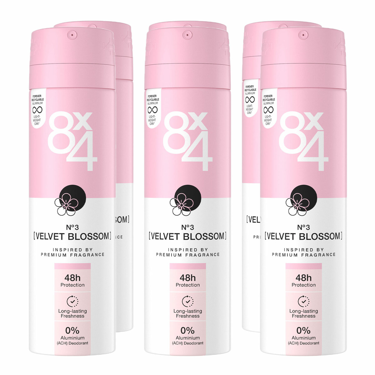 Bild 1 von 8x4 Deopspray Velvet Blossom 150 ml, 6er Pack