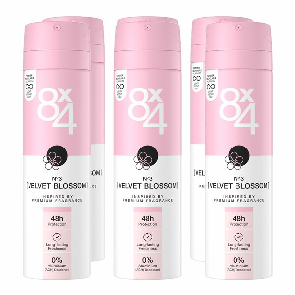 Bild 1 von 8x4 Deopspray Velvet Blossom 150 ml, 6er Pack