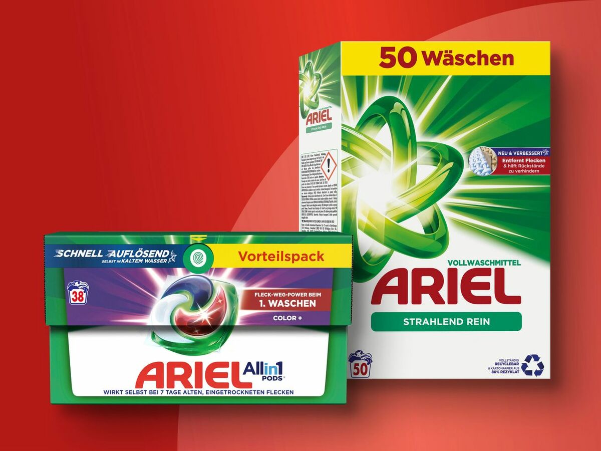Ariel Waschmittel 38/50 Wäschen von Lidl ansehen!