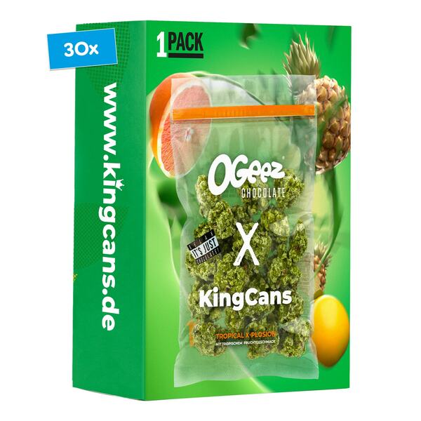 Bild 1 von OGeez X KingCans Knusperschokolade Tropical X-Plosion 35 g, 30er Pack