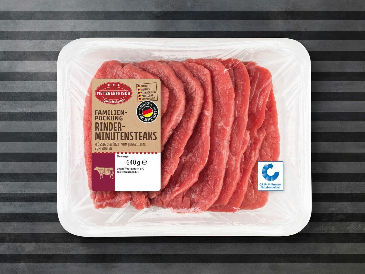 Metzgerfrisch Rinder-Minutensteaks von Lidl ansehen!