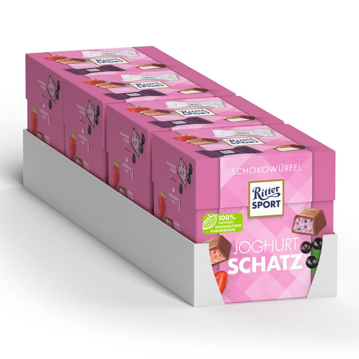 Bild 1 von Ritter Sport Schokowürfel Joghurt Schatz 176 g, 4er Pack