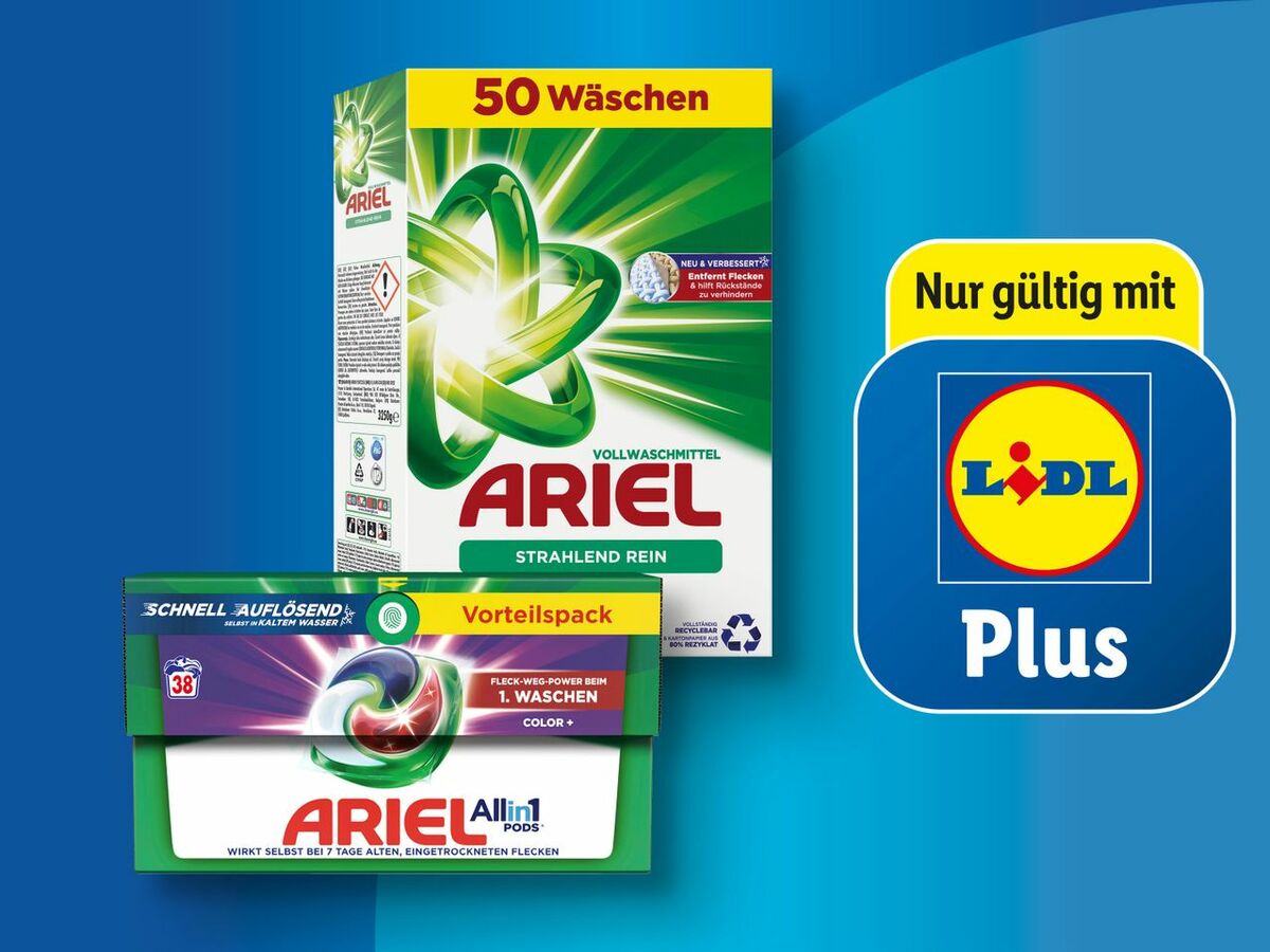 Ariel Waschmittel 38/50 Wäschen von Lidl ansehen!