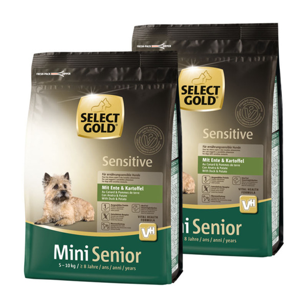 Bild 1 von SELECT GOLD Sensitive Mini Senior Ente & Kartoffel 2x1 kg