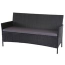 Bild 1 von 3-Sitzer Poly-Rattan Gartenbank Hamar, Sitzbank ~ anthrazit, Kissen anthrazit