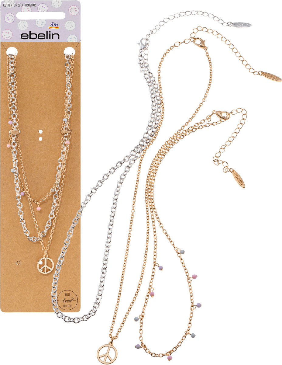 Bild 1 von ebelin Halsketten-Set mit Peace-Zeichen