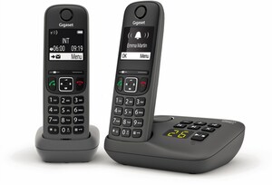 AE690A Duo Schnurlostelefon mit Anrufbeantworter anthrazit
