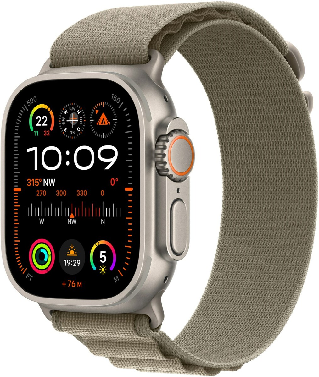 Bild 1 von Watch Ultra 2 (49mm) GPS+4G Smartwatch Titan mit Alpine Loop Armband (S) titan/oliv