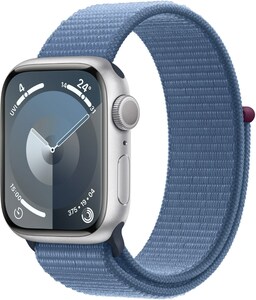 Watch Series 9 (41mm) GPS Smartwatch Aluminium mit Sport Loop silber/winterblau