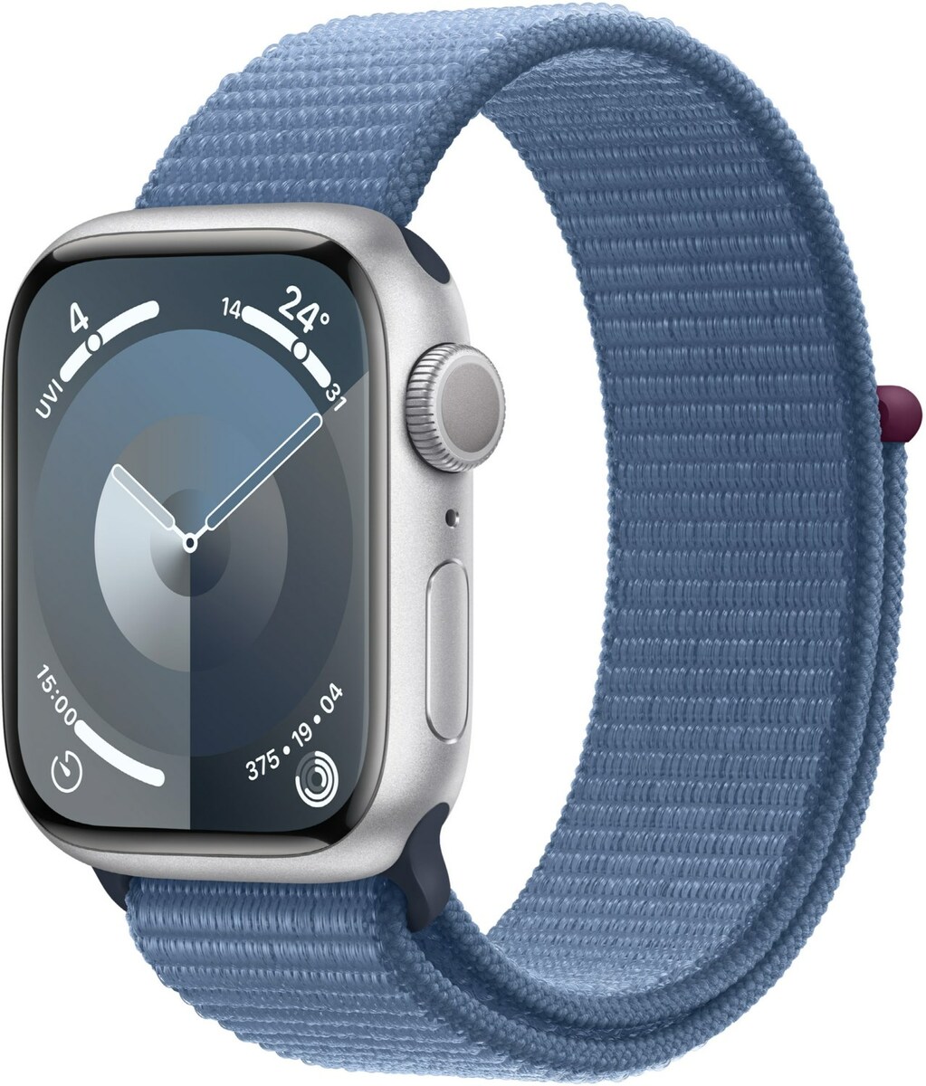 Bild 1 von Watch Series 9 (41mm) GPS Smartwatch Aluminium mit Sport Loop silber/winterblau