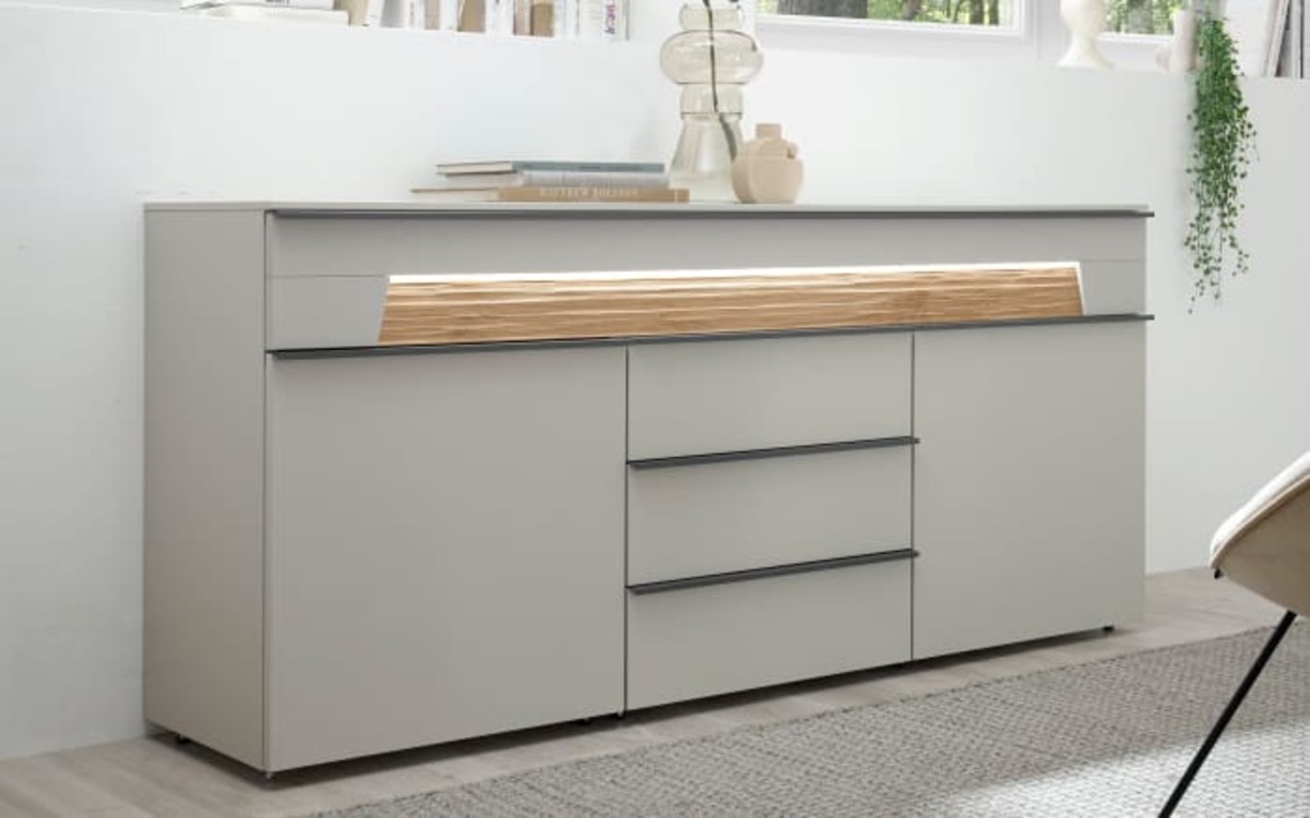 Bild 1 von Loddenkemper - Kommode Norano, kristallgrau, 180 x 80 cm