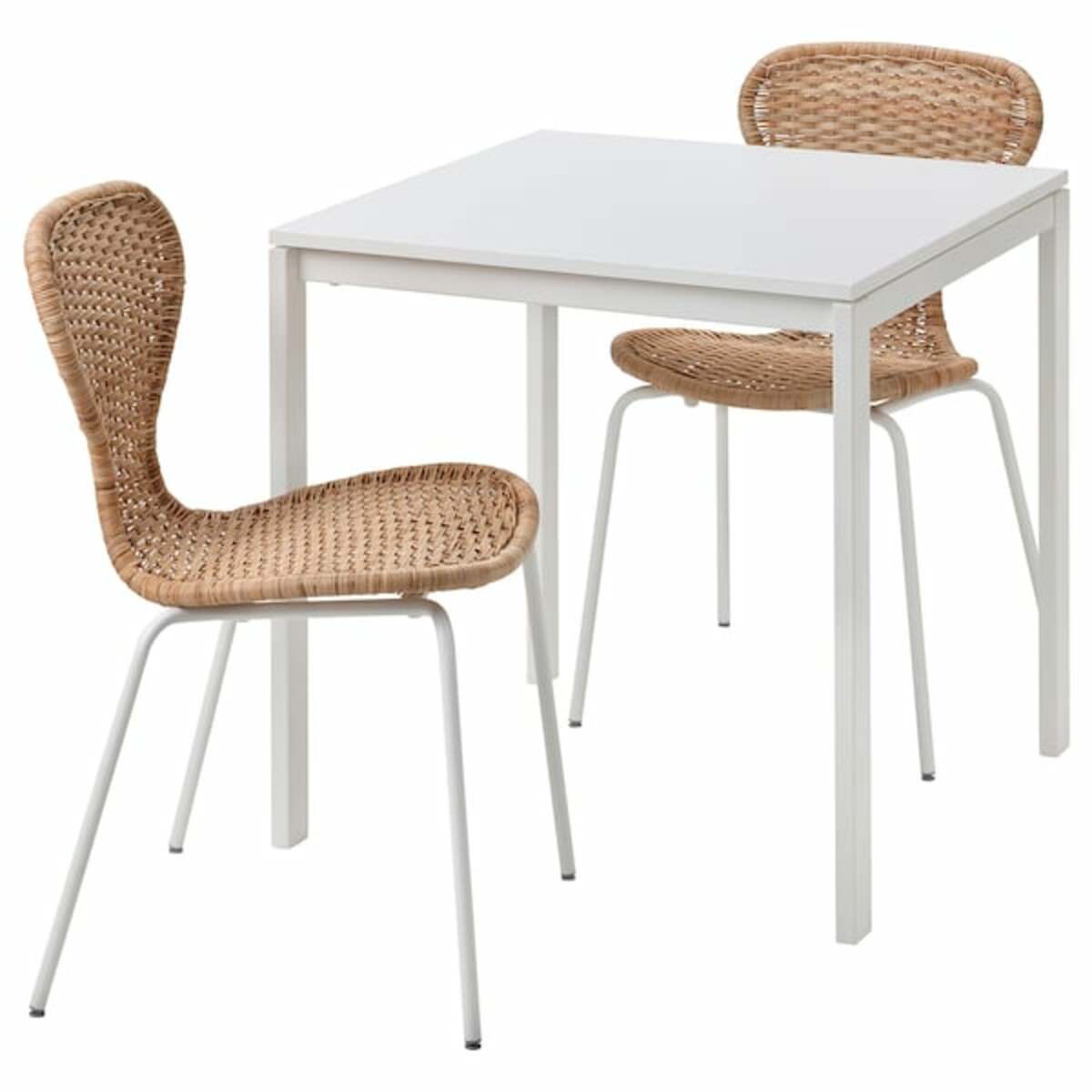 Bild 1 von MELLTORP / ÄLVSTA  Tisch und 2 Stühle, weiß weiß/Rattan weiß