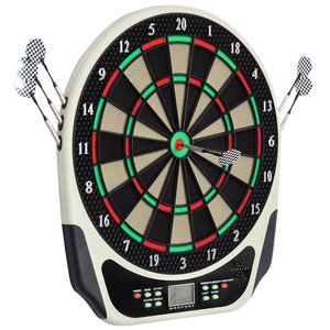 HOMCOM Elektronische Dartscheibe Dartboard Dart-set mit LCD-Display 6 Darts 24 Dartköpfe 18 Spiele und 159 Trefferoptionen für 8 Spieler mehrfarbig  44L x 50B  x 3.2T cm