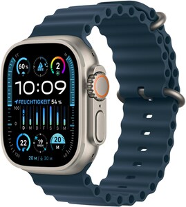 Watch Ultra 2 (49mm) GPS+4G Smartwatch Titan mit Ocean Armband titan/blau