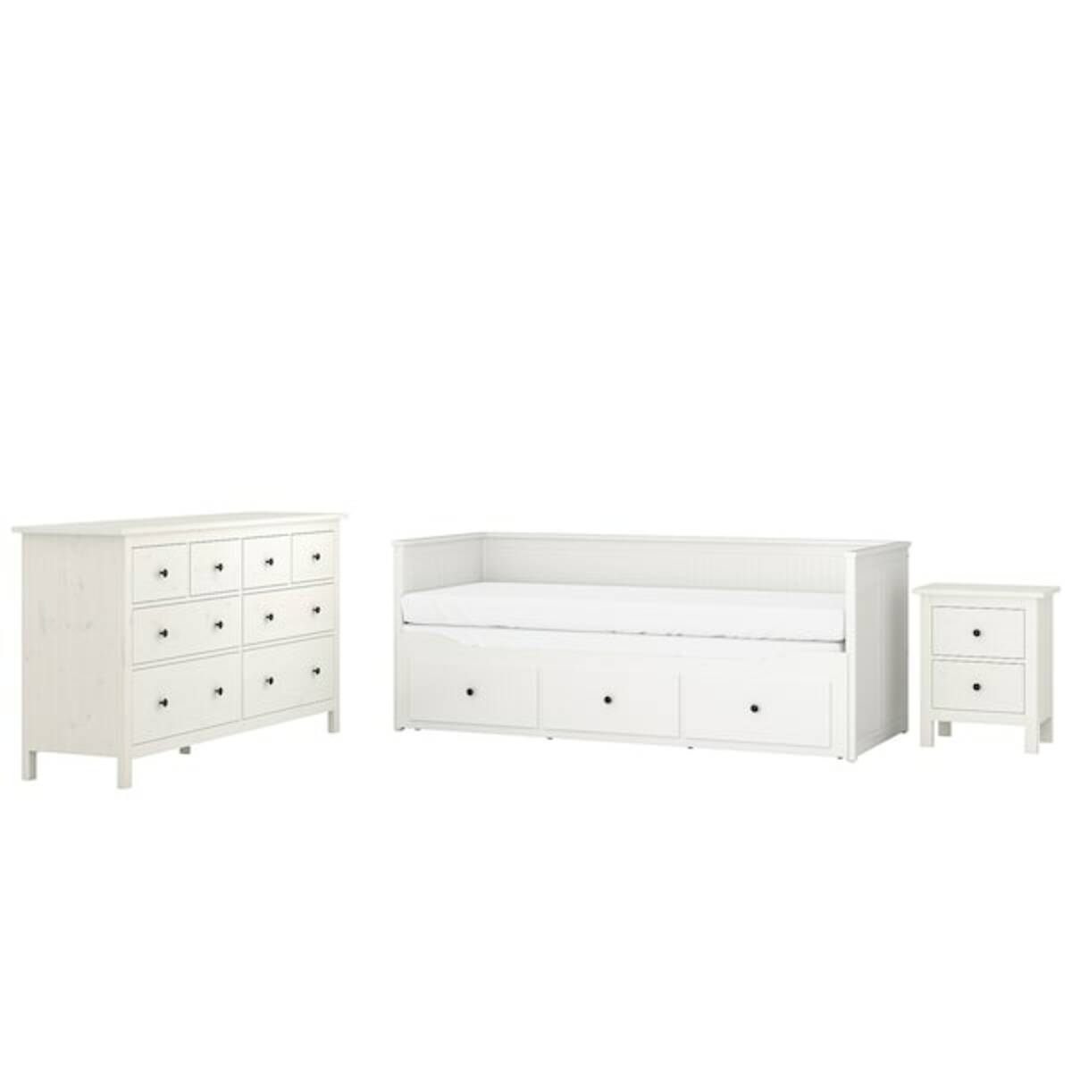 Bild 1 von HEMNES  Schlafzimmermöbel 3er-Set, weiß gebeizt