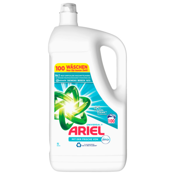 Bild 1 von Ariel Universalwaschmittel mit der Frische von Febreze 5l, 100WL