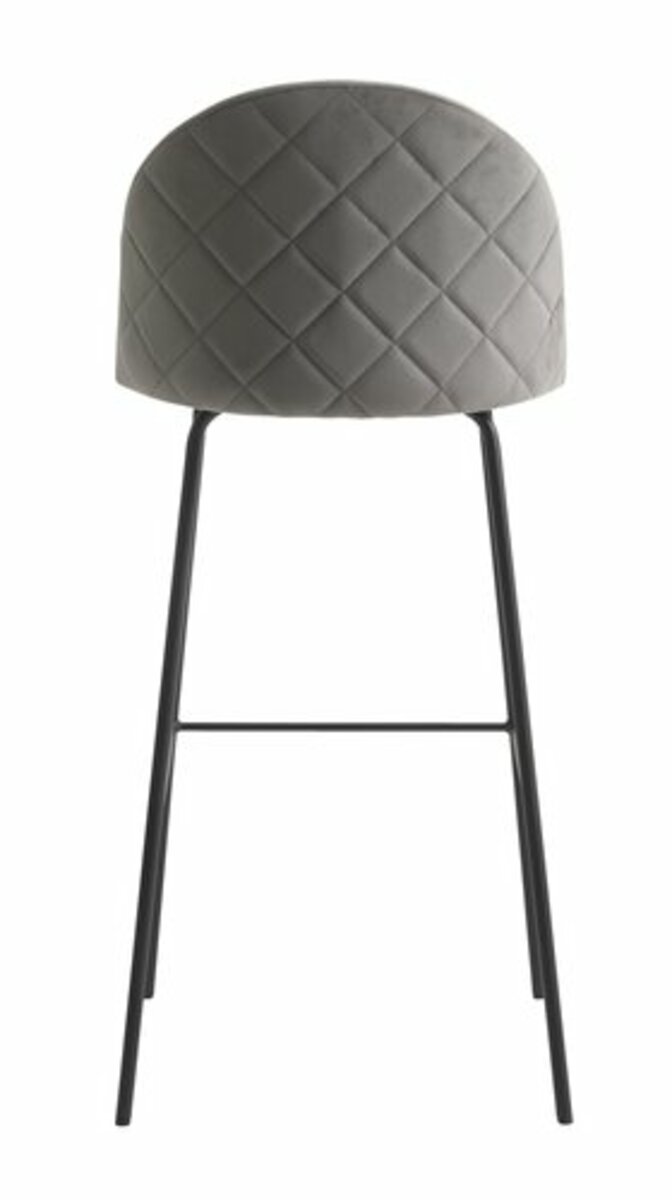 Bild 3 von Barstuhl GRINDSTED grauer Samt/schwarz