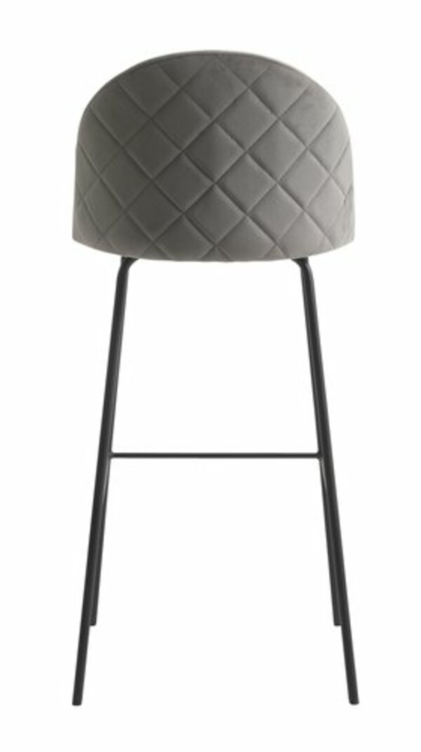 Bild 3 von Barstuhl GRINDSTED grauer Samt/schwarz