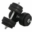 Movit® Hantelscheiben - Set, 30kg, 2 X 15kg, 30mm, Mit Griff, Gusseisen, Schwarz