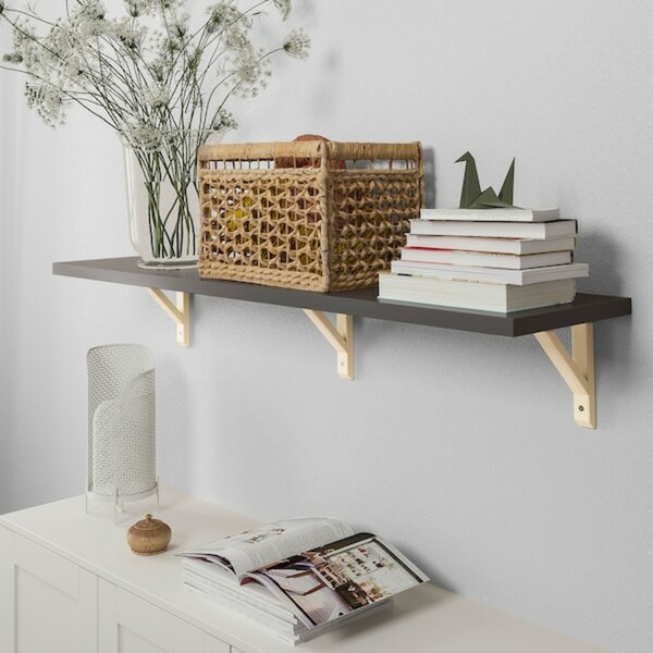 Bild 2 von BERGSHULT / SANDSHULT  Wandregal, dunkelgrau/Espe