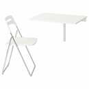 Bild 1 von NORBERG / NISSE  Tisch und Stuhl, weiß/verchromt weiß