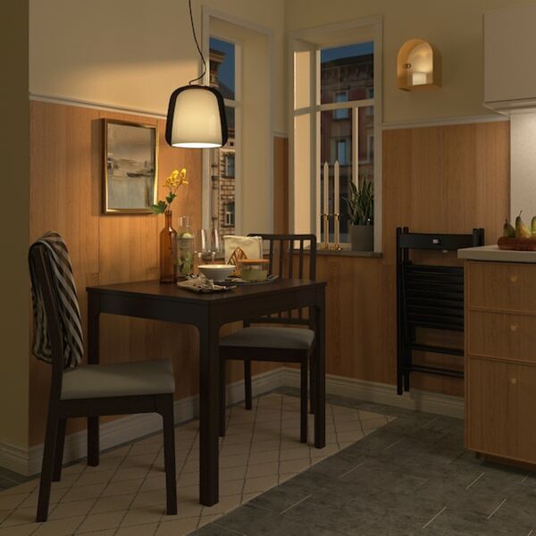 Bild 2 von EKEDALEN / EKEDALEN  Tisch und 2 Stühle, dunkelbraun/Orrsta hellgrau