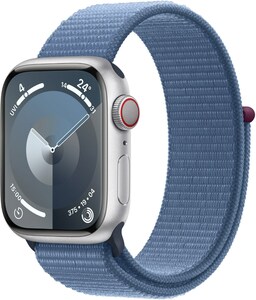 Watch Series 9 (41mm) GPS+4G Smartwatch Aluminium mit Sport Loop silber/winterblau