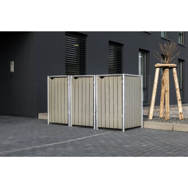 Bild 1 von Hide Mülltonnenbox 240 l natur grau 3-fach