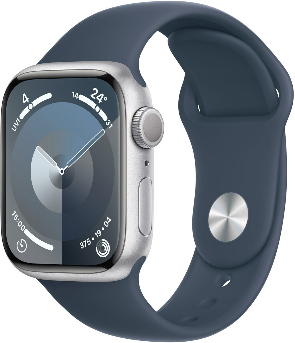 Bild 1 von Watch Series 9 (41mm) GPS Smartwatch Aluminium mit Sportarmband S/M silber/sturmblau