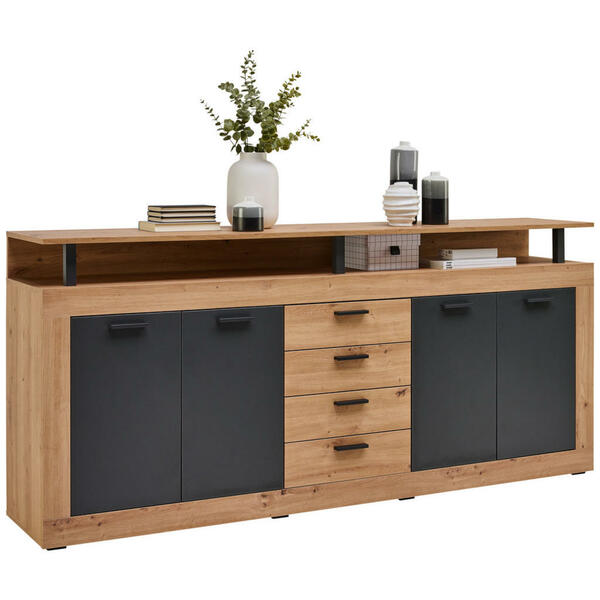 Bild 1 von Xora SIDEBOARD Anthrazit, Eiche Artisan