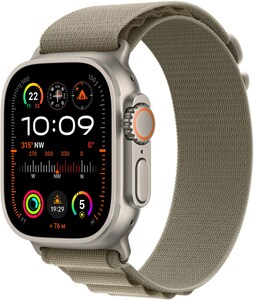 Watch Ultra 2 (49mm) GPS+4G Smartwatch Titan mit Alpine Loop Armband (M) titan/oliv