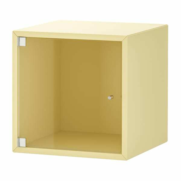 Bild 1 von EKET  Wandschrank mit Vitrinentür, blassgelb