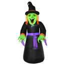 Bild 1 von HOMCOM Aufblasbare Hexen Hexenkessel Figur Luftfigur Halloween Deko mit LED Beleuchtung Polyester Schwarz 100 x 100x 252 cm