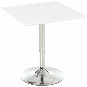 HOMCOM Bistrotisch Pub Bartisch Höhenverstellbarer Quadratischer Stehtisch Tisch Stahl Weiß 60 x 60 x 71-92 cm