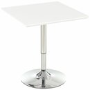 Bild 1 von HOMCOM Bistrotisch Pub Bartisch Höhenverstellbarer Quadratischer Stehtisch Tisch Stahl Weiß 60 x 60 x 71-92 cm