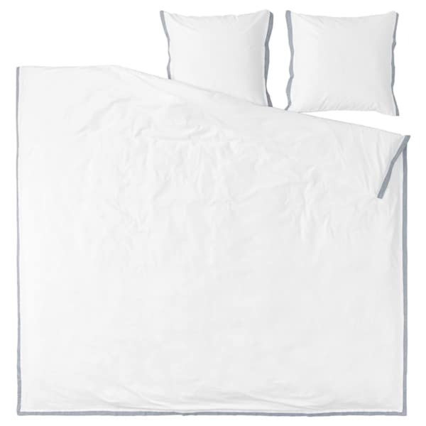Bild 2 von TÅTELSMYGARE  Bettwäsche-Set, 3-teilig, weiß/blau