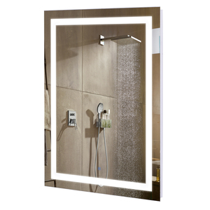 kleankin Badezimmer Spiegel mit LED Beleuchtung, Beschlagschutz, Aluminium, Glas, Stahl, Weiß, Silber, 60 x 80 x 4 cm