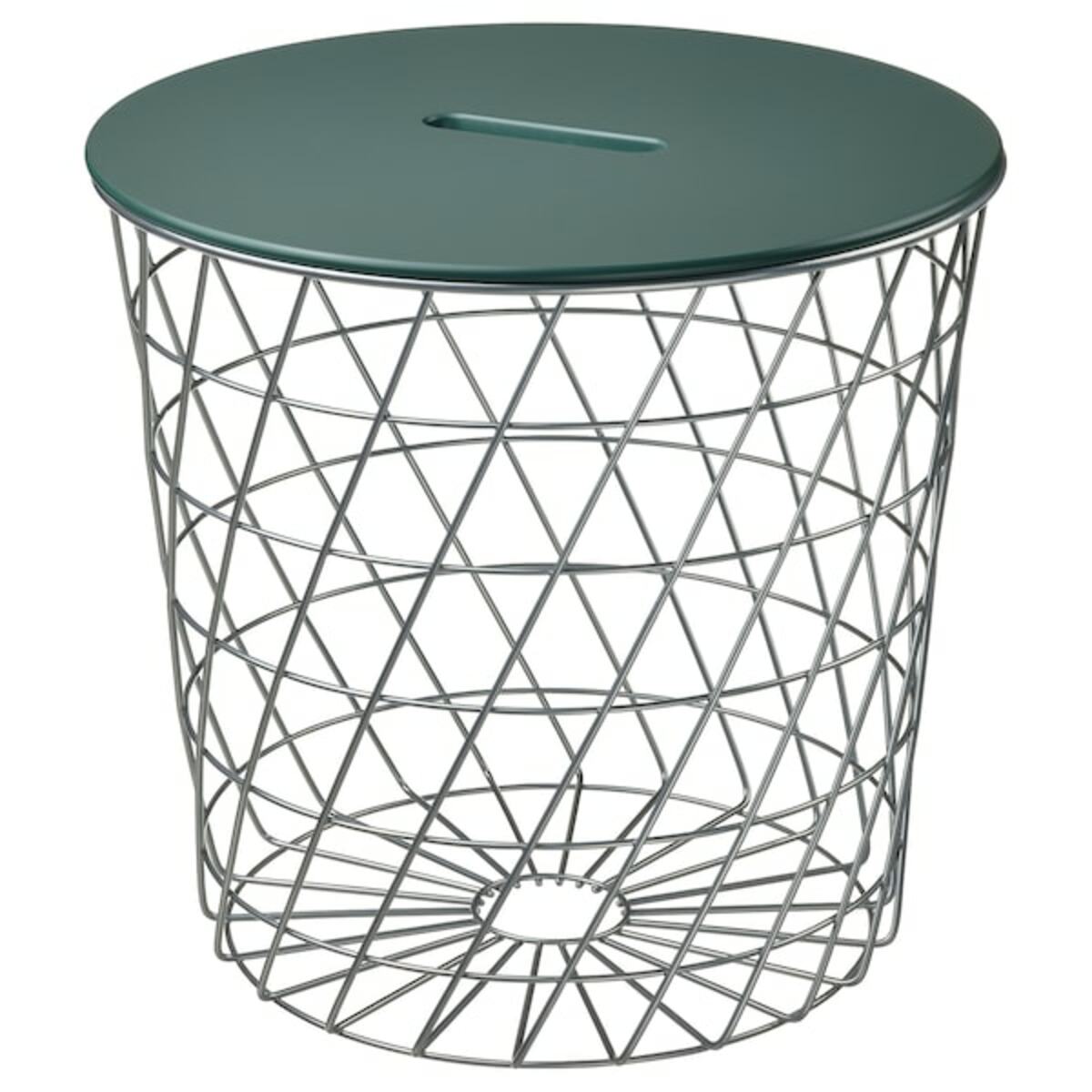 Bild 1 von KVISTBRO  Aufbewahrungstisch, silberfarben/dunkel graugrün